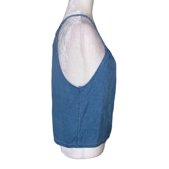 NWT Joie Chambray Denim Braided Halter Tie Neck Crop Tank Top - M - Picture 5 of 9